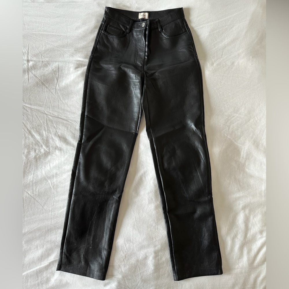 Aritzia Melina leather pants black